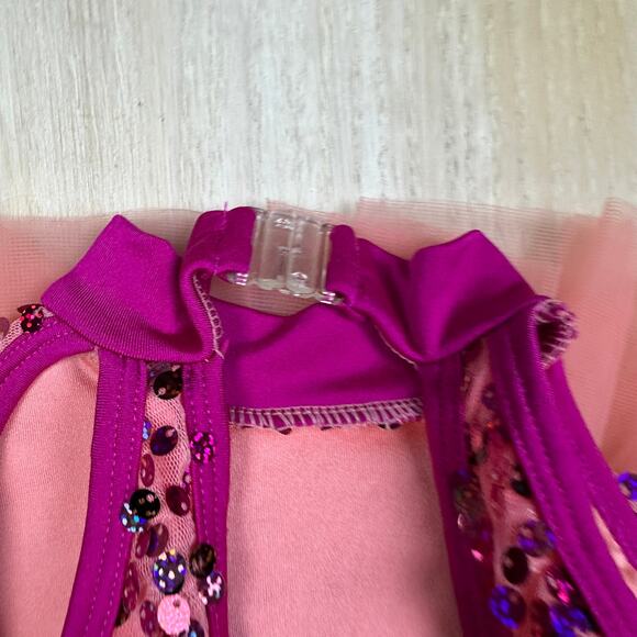 Curtain Call Costumes Pink Peach Paradise Sequin Tulle Dance Recital Dress CSM - Picture 11 of 16